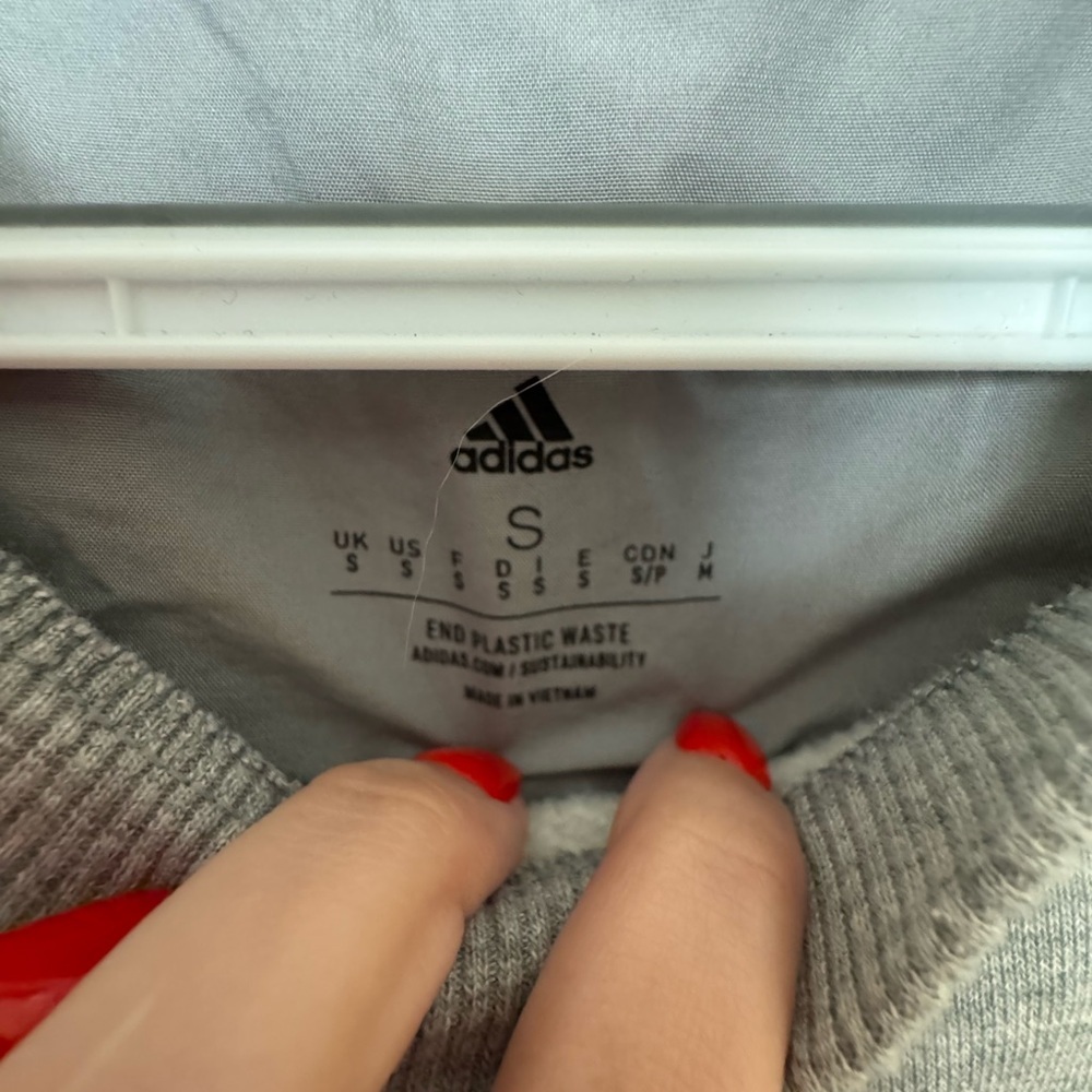 Adidas Women's Gray Crewneck Sweater - Picture 6 of 6